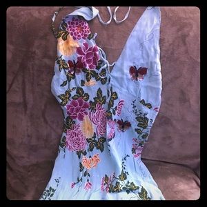 Beautiful bohemian blue floral halter dress 👗